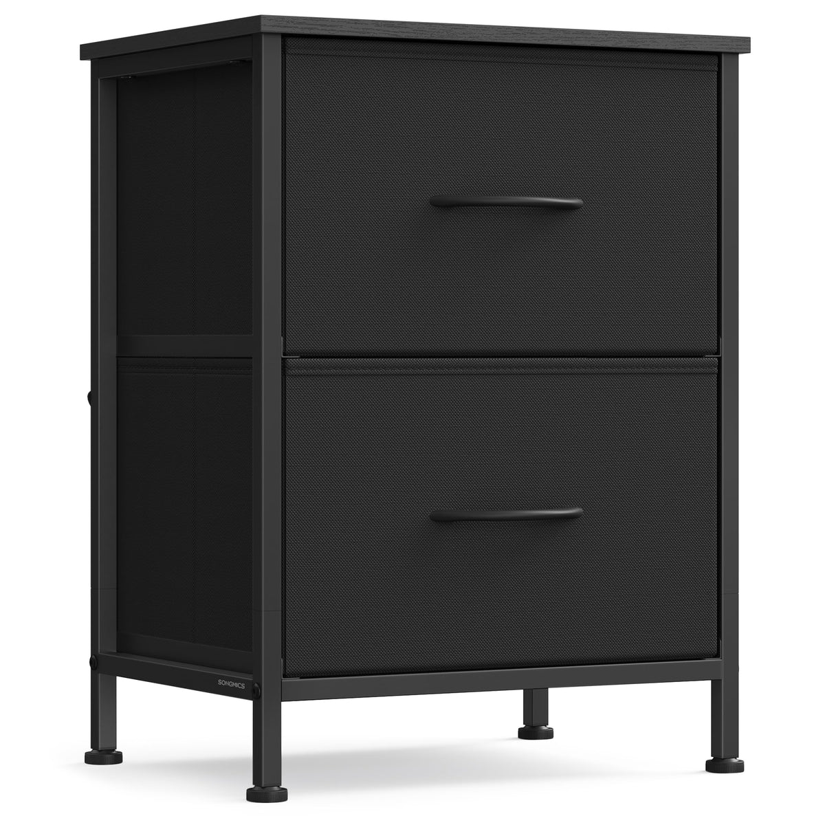 FormaHaven 2-Drawer Nightstand with Fabric Drawers – Steel Frame Bedside Table