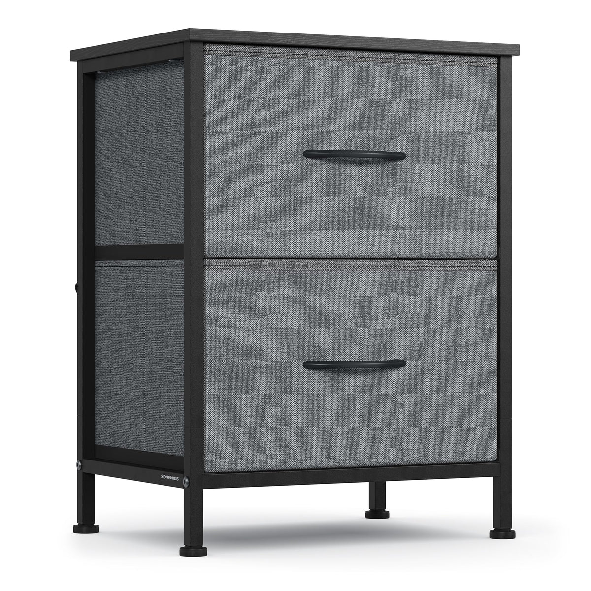 FormaHaven 2-Drawer Nightstand with Fabric Drawers – Steel Frame Bedside Table