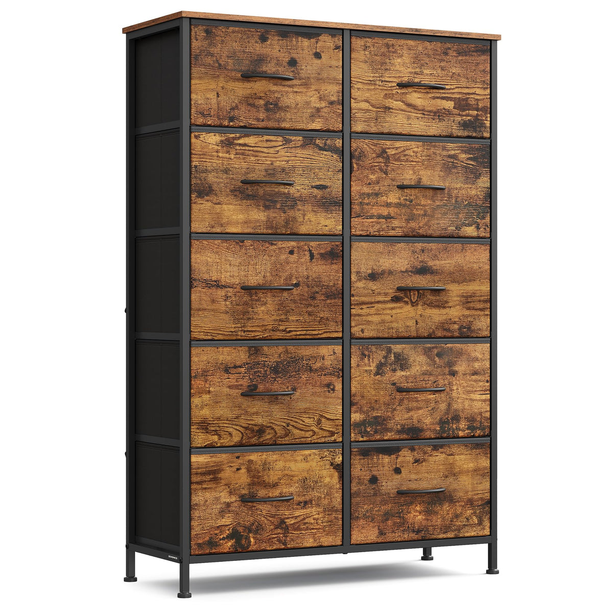 FormaHaven 4-Drawer Fabric Dresser with Steel Frame – Modern Storage Tower